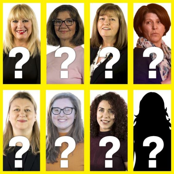 GUESS WHO? Female councillor who might have been inclined to call Mr Cameron names for his voting error include: (top row, left to right) Alison Alphonse, Audrey Nicoll, Jackie Dunbar, Marie Boulton, (bottom row, left to right) Gill Al-Samarai, Miranda Radley and Jessica Mennie. But the mystery remains. Picture by Chris Donnan/DCT Media.