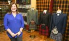 Moira George, of Soy Kilts, Portsoy, with some of her kilt creations.