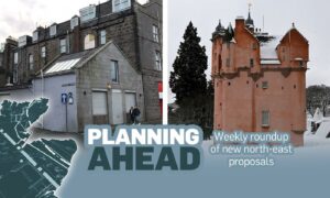 New plans lie in store for this old office in Aberdeen, and Craigievar Castle is hoping to improve its broadband. Design image by Chris Donnan/DCT Media