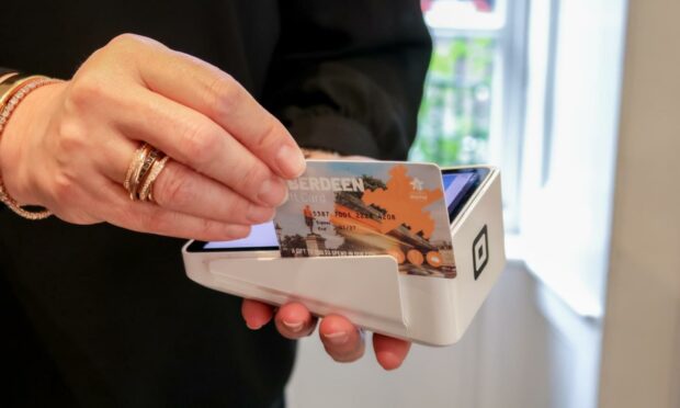 The Aberdeen Gift Card in action.