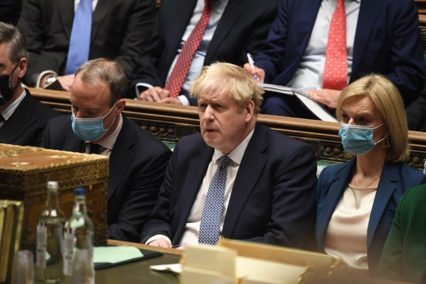 Boris Johnson pictured during PMQs