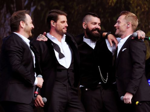 Boyzone (from left to right) Mikey Graham, Keith Duffy, Shane Lynch and Ronan Keating (Ian West/PA)