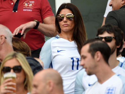 Rebekah Vardy, wife of England’s Jamie Vardy, in the stands during Euro 2016