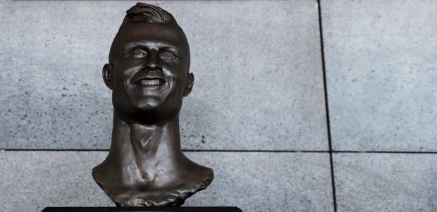 The Cristiano Ronaldo statue which has been replaced at an airport in Madeira (Adam Davy/PA)