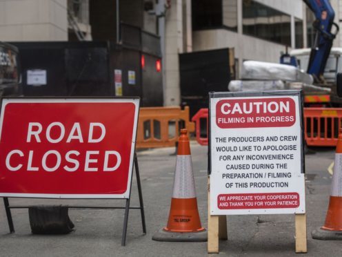 Road closures for a film production in the City of London (Victoria Jones/PA)