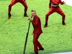 Robbie Williams rocks leopard print suit for World Cup opening ceremony (Tim Goode/EMPICS Sport/PA)
