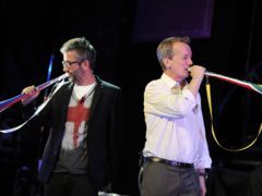 David Baddiel and Frank Skinner provided the vocals for Three Lions (PA)