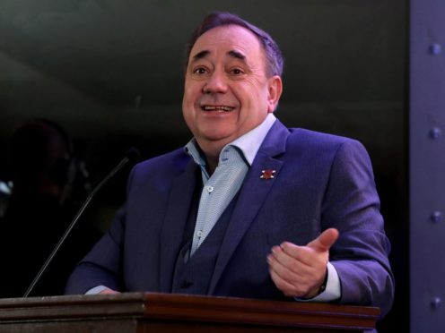 Alex Salmond speaks during the launch of his new TV chat show on RT (Chris Radburn/PA)