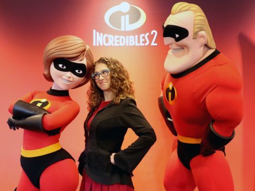 Chief animator Fran Kalal alongside the characters she created for Incredibles 2 (Jane Barlow/PA)