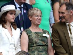 Emma Watson and Sir Mark and Lady Rylance enjoy the play at Wimbledon (Jonathan Brady/PA)