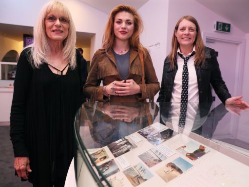 Kurt Cobain’s mother Wendy O’Connor, daughter Frances Bean Cobain and sister Kim Cobain (Brian Lawless/PA)