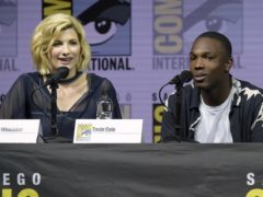 Jodie Whittaker and Tosin Cole attend the Doctor Who panel at Comic-Con (Richard Shotwell/Invision/AP)