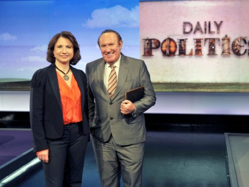 Daily Politics presenters Jo Coburn and Andrew Neil (BBC/Jeff Overs)