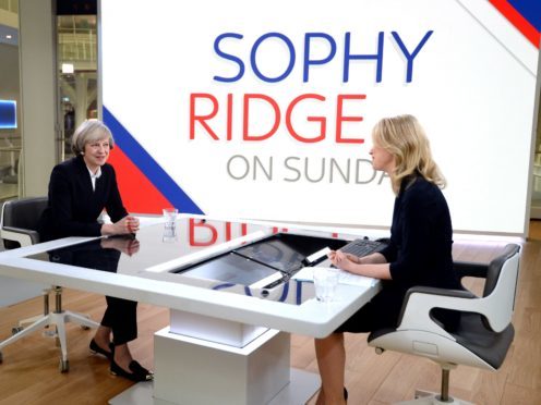Sky News’ Sophy Ridge on Sunday programme will air at the new time of 9am (John Stillwell/PA)