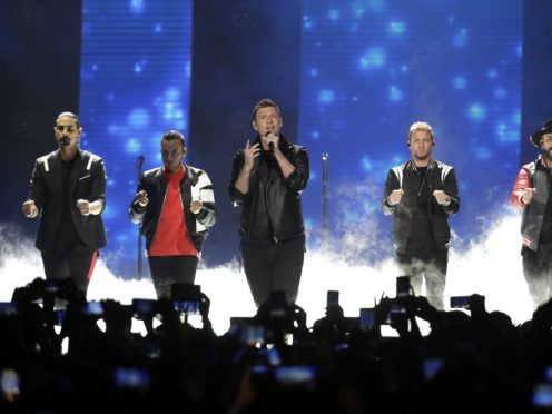 Kevin Richardson, Howie Dorough, Nick Carter, Brian Littrell, and AJ McLean of Backstreet Boys, performing (Mark Humphrey/AP)