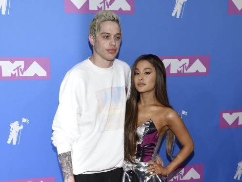 Ariana Grande arrived at the MTV Video Music Awards with her fiance Pete Davidson (Photo by Evan Agostini/Invision/AP)