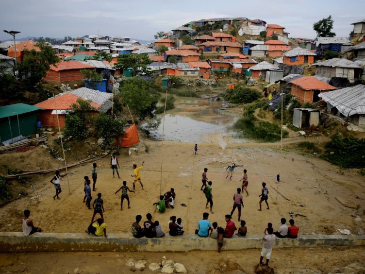 Rohingya refugees at Balukhali Refugee Camp in Bangladesh (AP)