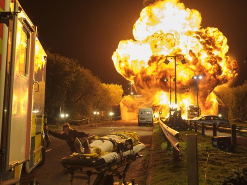 The explosion was caused by a fuel tanker involved in the car accident (BBC – Photographer: Alistair Heap)