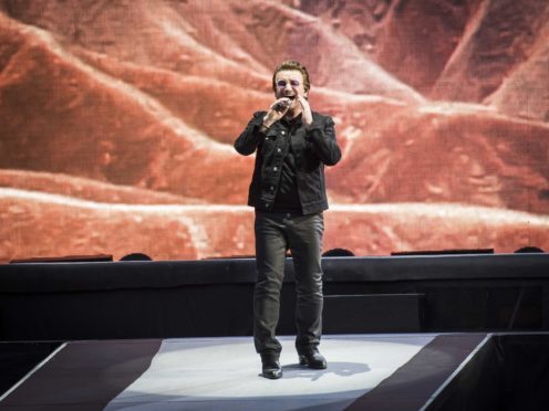 Bono on stage (PA)