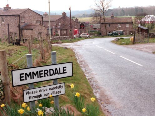 A sign in the village of Emmerdale in Yorkshire (Helen Turton/PA)