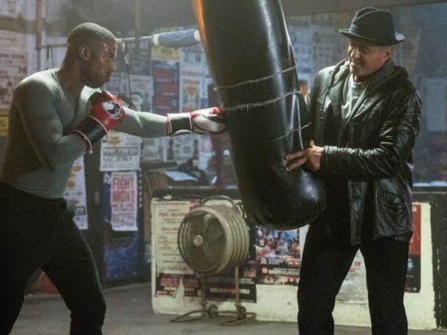 Warner Bros handout photo of Michael B Jordan as Adonis Creed and Sylvester Stallone as Rocky Balboa (Barry Wetcher/Warner Bros)