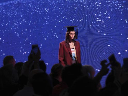 Model Kaia Gerber walks the runway at the Calvin Klein spring 2019 runway show during New York Fashion Week, Tuesday, Sept. 11, 2018. (AP Photo/Diane Bondareff)