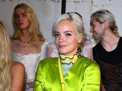 Lily Allen on the front row during the Fashion East Fashion Week SS19 show held at the Hospital Club, London.