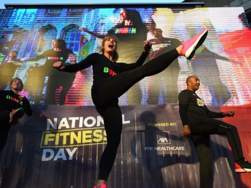 Dame Darcey Bussell leads a mass workout for National Fitness Day (Kirsty O’Connor/PA)