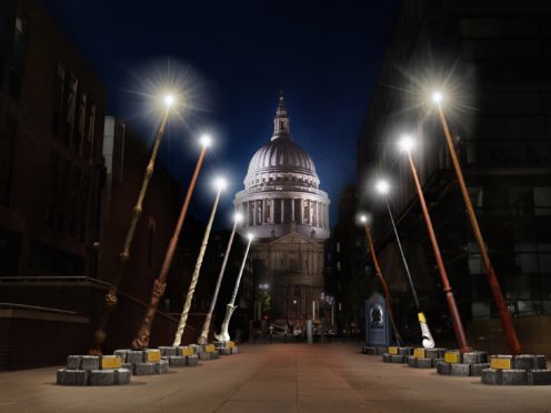 Giant Harry Potter wands to light up London for JK Rowling charity Lumos (Warner Bros/PA)