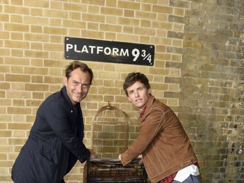 Eddie Redmayne and Jude Law celebrate Back To Hogwarts Day at King’s Cross (Warner Bros)