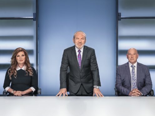 Lord Sugar, Baroness Karren Brady and Claude Littner (BBC)