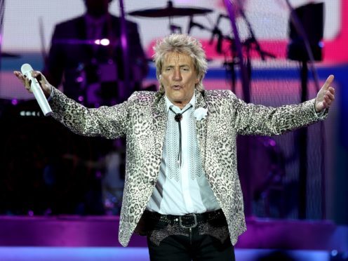 Sir Rod Stewart is at number one with Blood Red Roses (PA)