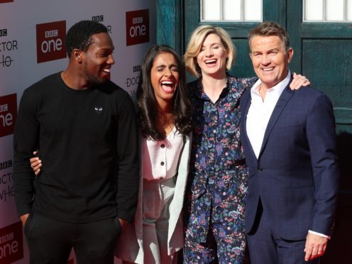 Tosin Cole, Mandip Gill, Jodie Whittaker and Bradley Walsh attending the Doctor Who premiere in Sheffield (Danny Lawson/PA)