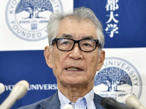 Tasuku Honjo of Kyoto University speaks during a press conference (Nobuki Ito/AP)