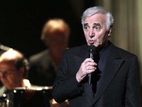 Charles Aznavour, a French singer of Armenian origin, performs during a concert in Marseille (Claude Paris/AP)