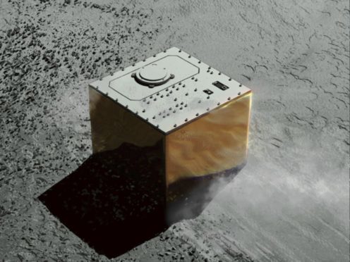 A depiction of the Mascot lander on the surface of the Ryugu asteroid (Jaxa/AP)