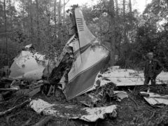 The wreckage of a plane where six people were killed, including three members of Lynyrd Skynyrd (AP Photo, File)