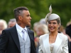 Robbie Williams and Ayda Field arrive at the wedding (Gareth Fuller/PA)