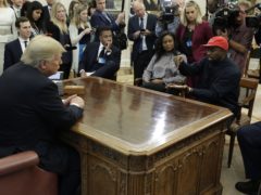 Kanye West swore in the Oval Office during a frantic meeting with Donald Trump (Evan Vucci/AP)