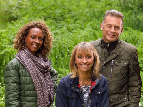 Winterwatch presenters, left to right, Gillian Burke, Michaela Strachan and Chris Packham (Glenn Dearing/PA)