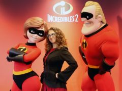 Chief animator Fran Kalal alongside the characters she created for Incredibles 2 (Jane Barlow/PA)