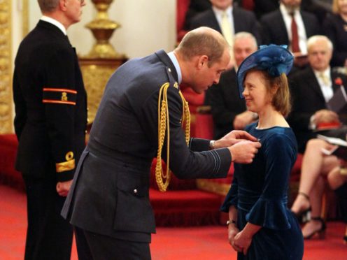 Sarah Gordy is made an MBE at Buckingham Palace (Jonathan Brady/PA)