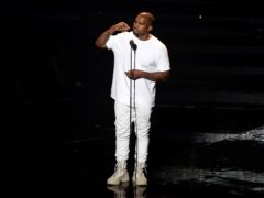 Kanye West on stage at the MTV Video Music Awards 2016 in New York City (PA)