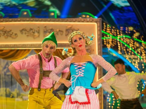 Faye Tozer and her professional partner Giovanni Pernice dance an energetic Charleston to Lonely Goatherd from the Sound Of Music (Guy Levy/PA)