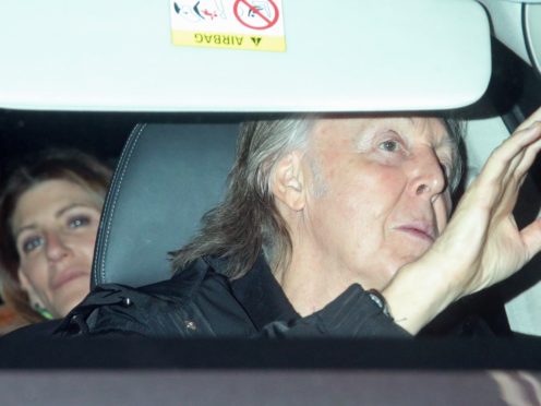 Sir Paul McCartney and his wife Nancy Shevell arrive at a party at the home of Mick Jagger in Chelsea (Yui Mok/PA)