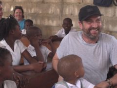 Gerard Butler delivered some acting tips to school children in Haiti (Mary’s Meals/PA)