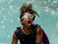 Fleur East during the Celebrity Cyclone. (James Gourley/ITV/REX/Shutterstock)