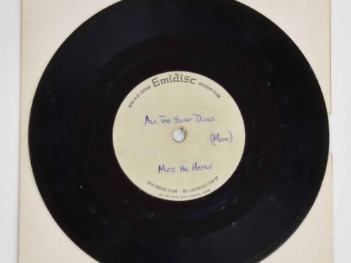 A rare test pressing of Mott the Hoople’s All The Young Dudes single is being sold (Clare Hobbs Photography/PA)