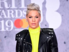 Pink attending the Brit Awards 2019 at the O2 Arena, London (Ian West/PA)