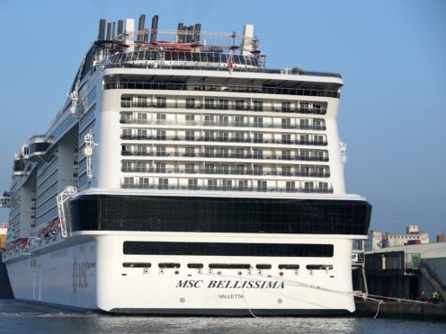 The MSC Bellissima is the sixth largest cruise ship in the world (Andrew Matthews/PA)
